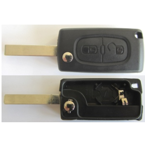 Nglehus - Peugeot - 2 Knaps Fjernbetjeningshus - M. batteriholder