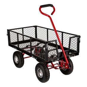Tr�kvogn med foldbare sider - Robust st�l konstruktion - Belastning maks. 400 kg.