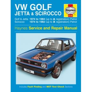 Reparationsbog Haynes - Volkswagen Golf, Jetta & Scirocco Mk1 Benzin 1.5, 1.6 & 1.8