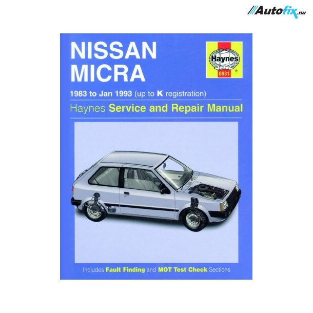 Reparationsbog Haynes - Nissan Micra (83 - Jan 93)