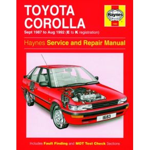 Reparationsbog Haynes - Toyota Corolla (Sept 87 - Aug 92)