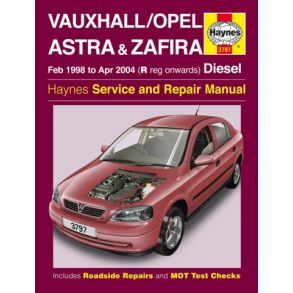 Reparationsbog Haynes - Opel Astra & Zafira Diesel (Feb 98 - Apr 00)