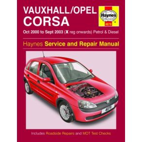 Reparationsbog Haynes - Opel Corsa Benzin & Diesel (Oct 00 - Sept 03)