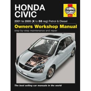 Reparationsbog Haynes - Honda Civic Benzin & Diesel (01 - 05)