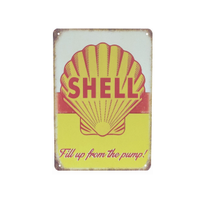 Retro Metalskilt - Shell Fill Up From The Pump - Strrelse 20x14 cm