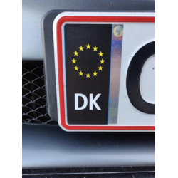 DK/EU Skilt Sort Design Til Nummerplader - 2 stk - DK Skilte - Autofix.nu