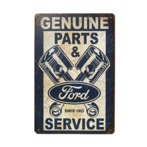 Retro Metalskilt - Genuine Parts & Service - 20x30 cm