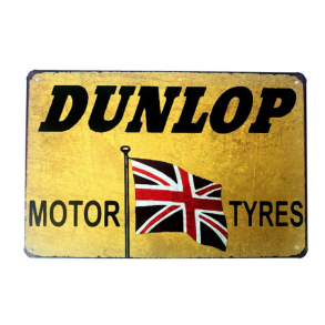 Retro Metalskilt - Dunlop Motor Tyres - 20x30 cm