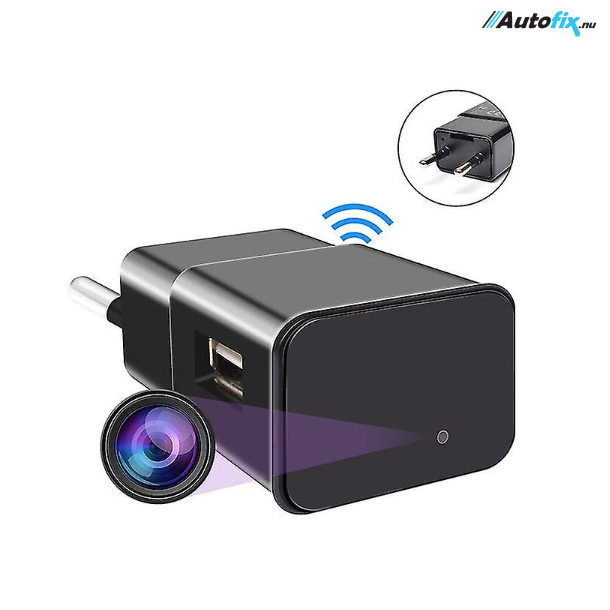 Mini kamera Wifi USB lader - 4K 1080P - Optager 24/7 - Overvågningskamera - Autofix.nu