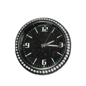 Analog Ur Sort med diamanter - Unikt & Stilfuldt - Selvklbende Dia. 40 mm