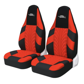 Sdeovertrk Forstole Med Hj Ryg - Universal Polyester - Sort & Rd