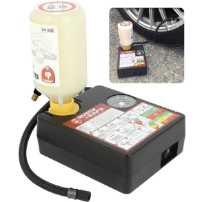 Dkreparationskit Universal 12V - Kompressor (120W) & lappegele - 300 ml. (inkl. adaptere)