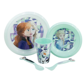 Servicest Disney Frozen - Bestik, Tallerkener & krus - 5 dele