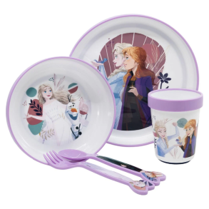 Servicest Disney Frozen - Bestik, Tallerkener & krus - 5 dele