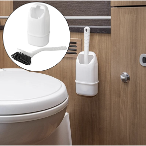 Toiletbrste med holder mini - Stende eller hngende montering - Hvid 1 stk
