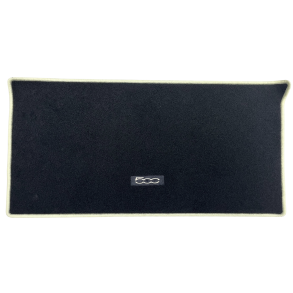 Bagagerumsmtte Velour - Fiat 500 / 500C rg. 2007-2013 - Sort & beige Med Logo