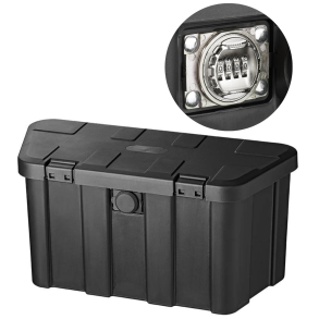 Bagageboks til trailer og campingvogn - Sort med kombinationsls - 674x304x330 mm (45 liter)
