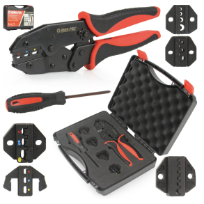 Krympe- & Kabelskotang Kit 10-22 AWG - Med 5 udskiftelige kber - 0,5-10 mm