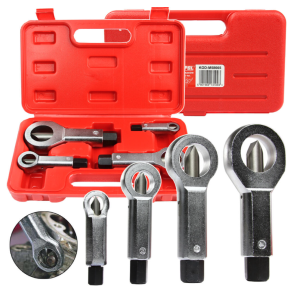 Mtrikknuser st 4 dele - 9-12 mm til 22-27 mm - Robust st leveres i praktisk opbevaringskasse