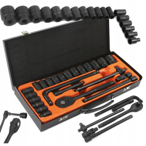 Topnglest 1/2'' 12-kantet - Kraftig st med 24 dele - Universal L. 8-32 mm