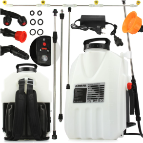 Rygsprjte med batteri - Telskopisk & holdbar - Sprjte med to filtre (12 liters beholder)