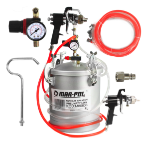 Trykluft malerpistol kit 8 liter - tryk 6-8 bar - Med trykregulator & manometer