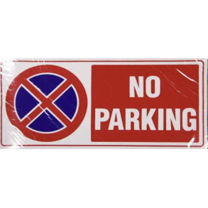 No Parking Skilt - selvklbende - 34x16 cm