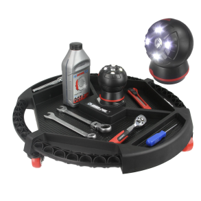 Vrkstedsbakke p hjul - Indbygget 360 LED-lampe med magnet - Med ergonomisk hndtag