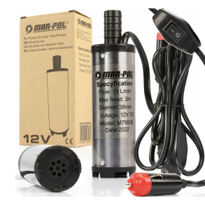 Dykpumpe - Til diesel, olie, fyringsolie & vand 12V - 15 Liter/min