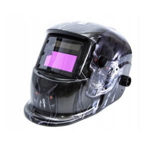 Svejsehjelm Automatisk Med solceller - Med skelet motiv - Justerbar i st�rrelse DIN 9-13