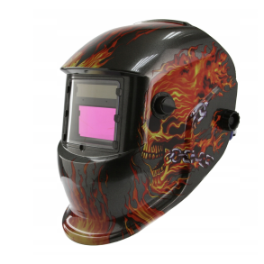 Svejsehjelm Automatisk Med solceller - Med skelet motiv - Justerbar i st�rrelse DIN 9-13