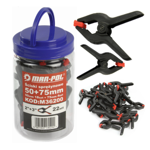 Fjederklemme sortiment 22 dele - 50 + 75 mm - Universal