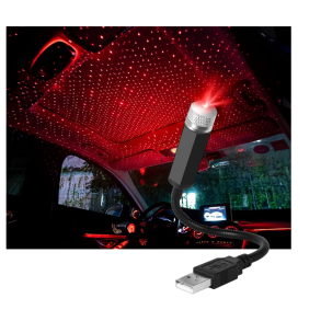 USB LED stjernehimmel til bil - R�d - Fleksibel 360�