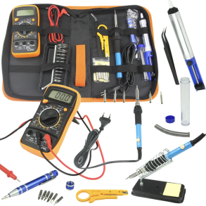 Loddekolbe kit med multimeter 220V / 60W - 24 dele - 200-450C 