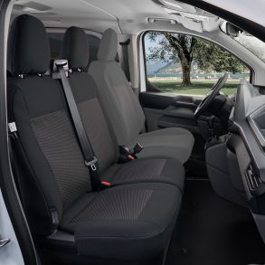 Skrddersyet sdeovertrk til 2 passagersder - Ford Transit Custom II / VW T7 rg. 2024->