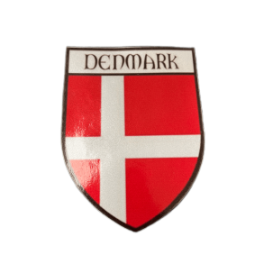 DK Skilt Dansk Flag - Selvklbende Vinyl Stickers - Ml 16x11 cm