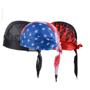 Bandana One Size 100% polyester - Rd / Sort / Bl - 3 stk