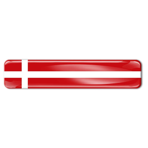 Dansk Flag 3D Silikone Stickers - Selvkl�bende Danmarks Flag - M�l 60x11 mm 