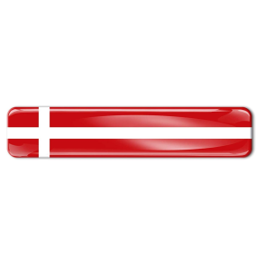 Dansk Flag 3D Silikone Stickers - Selvklbende Danmarks Flag - Ml 60x11 mm 
