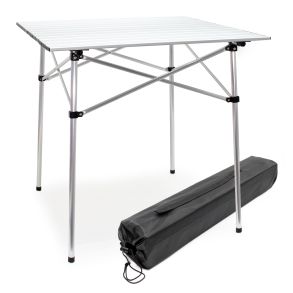 Campingbord & Picnicbord Sammenklappelig - Hvid aluminium - 70x69x69 cm