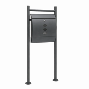 Postkasse med stativ antracitgr� - Galvaniseret st�l - 305x120x400 mm (inkl. 2 n�gler)