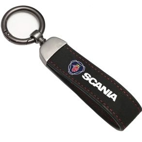 Scania Nglering - Sort Alcantara - 12,5x3cm - 1 stk