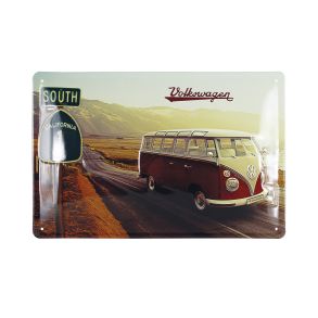 RETRO Metalskilt - VW BUS T1 HIGHWAY 1 - STRRELSE 20 X 30 CM