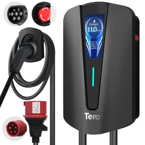 Oplader til elbil Type 2 Vgmontering - Tera Q8 EV Charger  - 11kW / 16A (7 meter kabel)