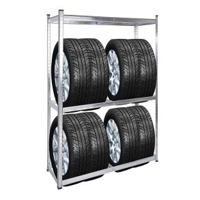 Dkreol Galvaniseret stl - Belastning maks. 795 kg - Hjulstativ med 2 brelag (Maks. 8 Hjul)