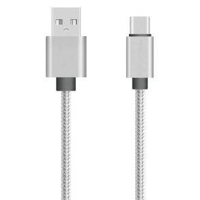 Ladekabel 1 meter - USB til USB-C - Stofbekldt ledning