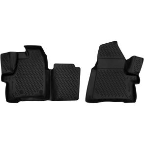 Rubber mat set with edge - Ford Transit/Tourneo Custom (1+1 seat) 2013-> 2 pcs.
