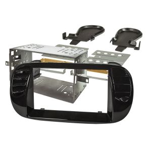 Radioramme Kit 2-DIN Piano Blank Sort - Fiat 500 rg. 2008-2015