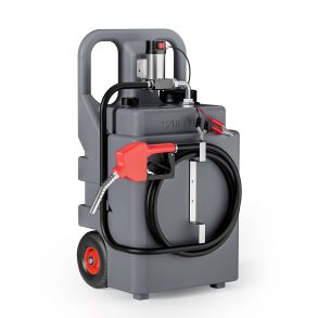 Mobil benzin- & dieseltank selvansugende 12V / 180W - Med hjul & tankpistol - Kapacitet 120 liter 