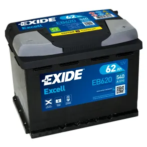Startbatteri - Exide Excell EB620 - 12V (62ah / 540cca)